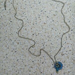 Long Rustic blue charm add on necklace
